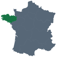 Carte de France - Localisation de la région Bretagne