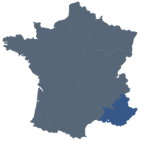 Carte de France - Localisation de la région Provence-Alpes-Côtes d'Azur