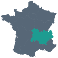 Carte de France - Localisation de la région Rhônes-Alpes