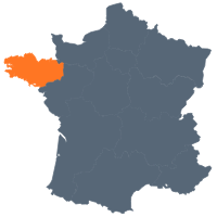 Carte de France - Localisation de la région Bretagne