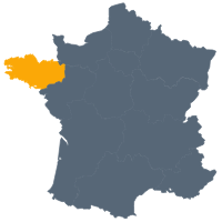 Carte de France - Localisation de la région Bretagne