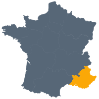 Carte de France - Localisation de la région Provence-Alpes-Côtes d'Azur