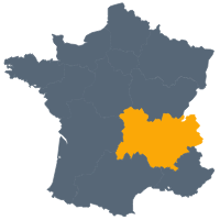 Carte de France - Localisation de la région Auvergne-Rhône-Alpes