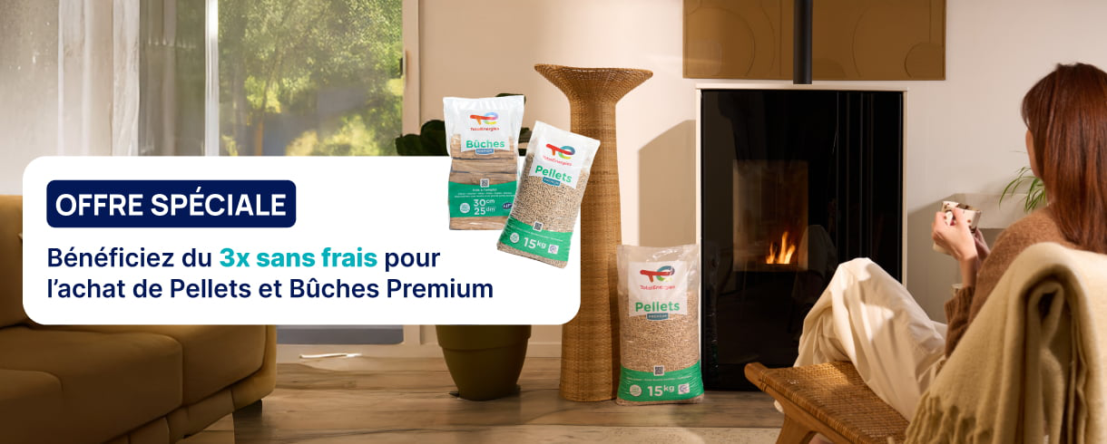 Bénéficiez du 3x sans frais pour l'achat de pellets et bûches premium